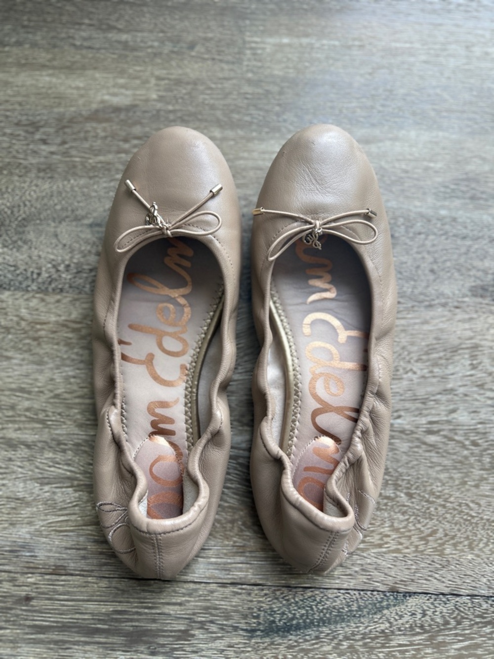 Sam Edelman Felicia Leather Ballet Flat, Tan Leather, Size 8